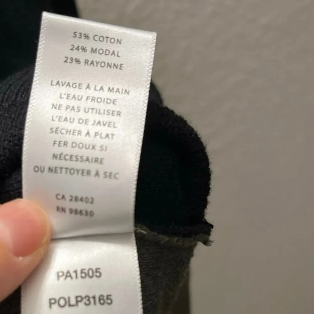 Lilla P Colorblock Knit Sweater Black Olive Gray Long Sleeve Sz S Cotton Modal - Picture 9 of 9